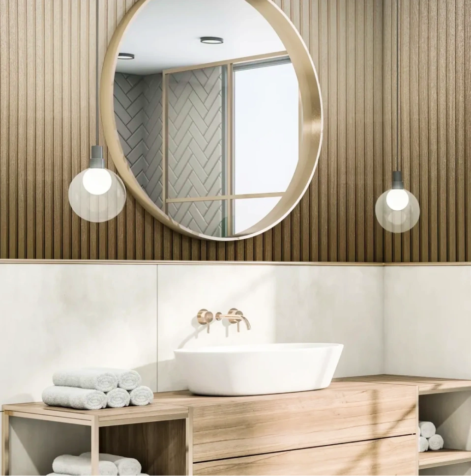 Toilet wood wallpaper